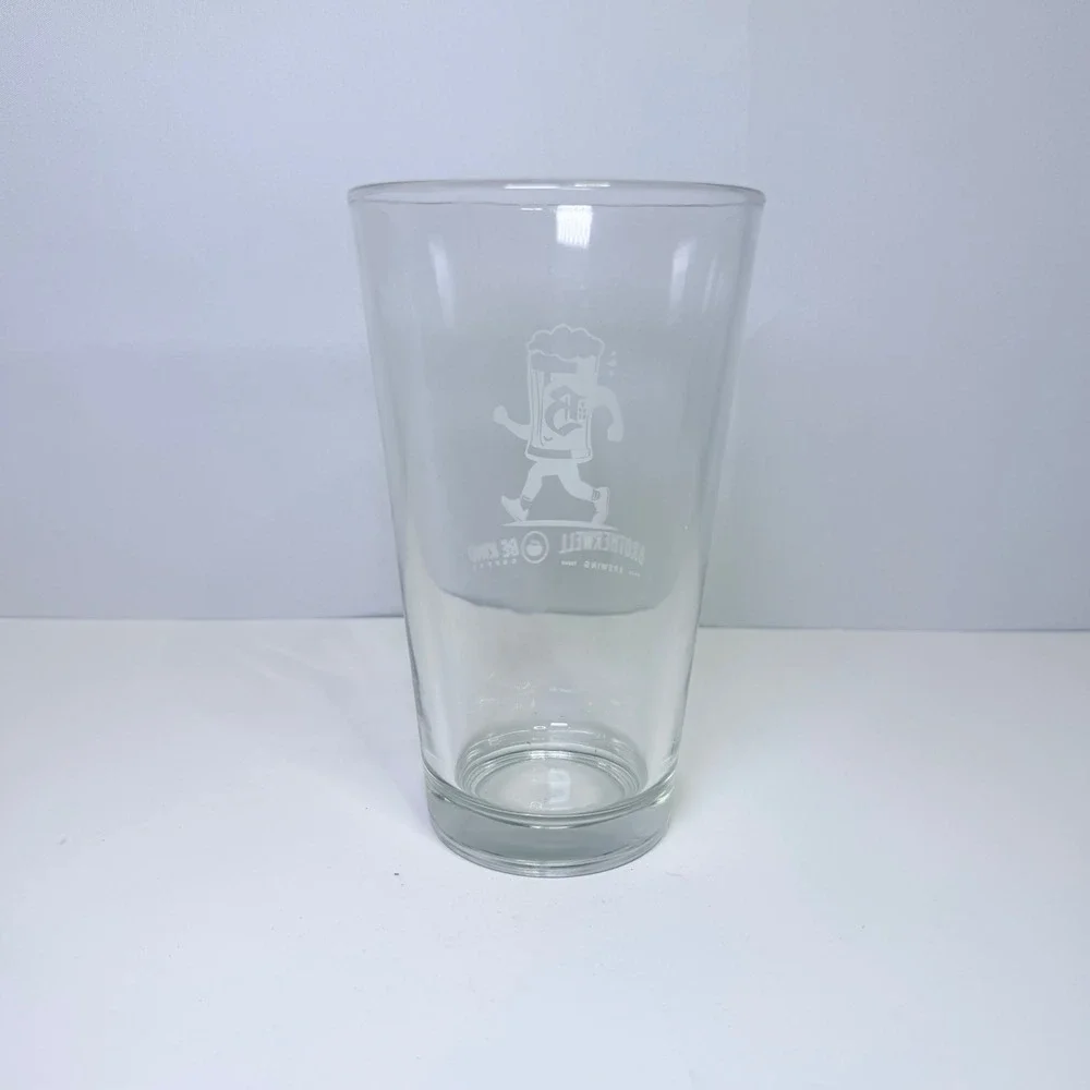 Brotherwell Brewing Waco Texas Pint Glass Be Kind Coffee Running Mug Clear 16oz